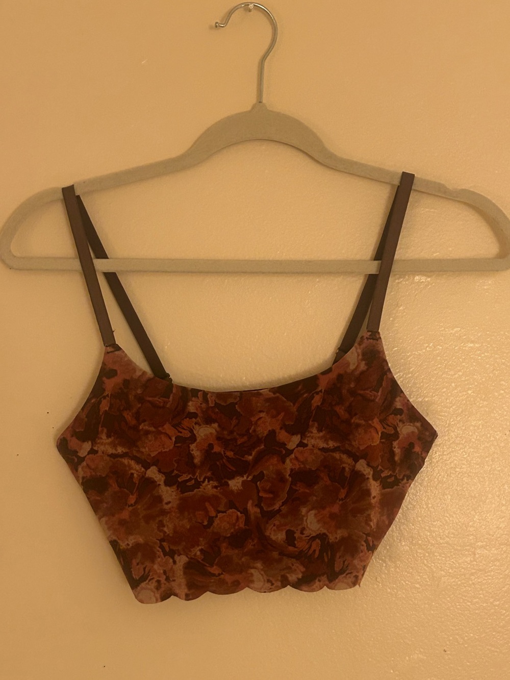 Danskin Intimates Women's Brown Floral Crop Cami Top